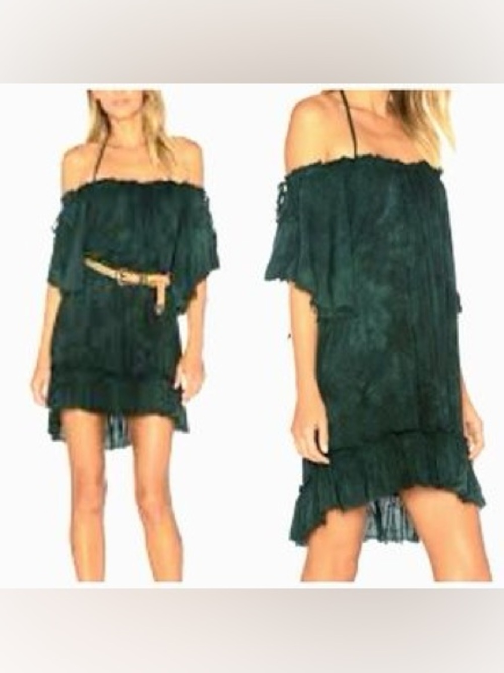 Blue Life Off Shoulder Halter Mini Dress